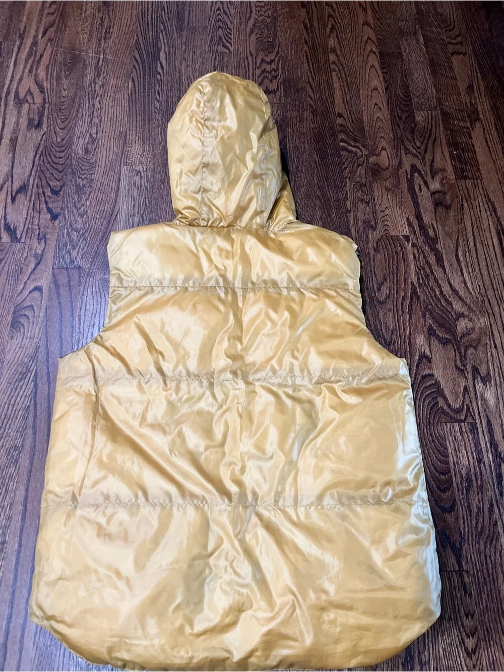 Rocawear Classic Sleeveless Puffer Vest with Hood in Olive, Brown, and Yellow